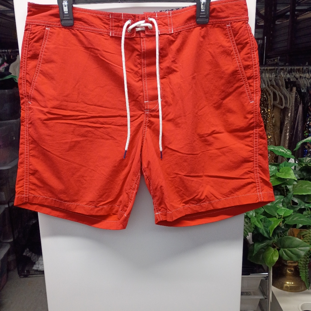 Bonobos Orange Hybrid Swim Shorts Quick-Drying Elastic Waist